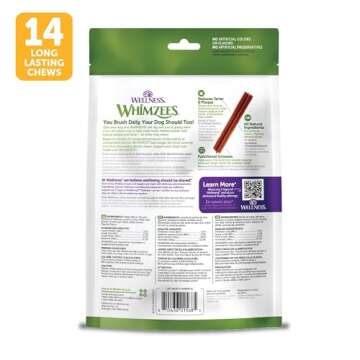 Whimzees by Wellness Stix Natural Dental Chews for Dogs, 3X Longer Lasting & Grain-Free, Freshen Bre...