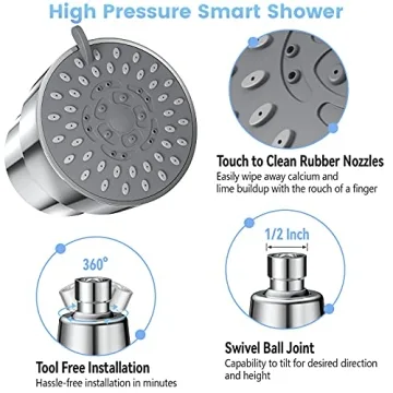 High Pressure Filtered Shower Head with 15 Stage Cartridge