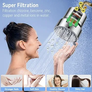 High Pressure Filtered Shower Head with 15 Stage Cartridge