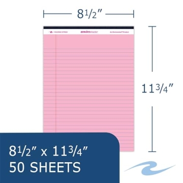 ROARING SPRING Enviroshades Recycled Pink Legal Pads Pack of 3