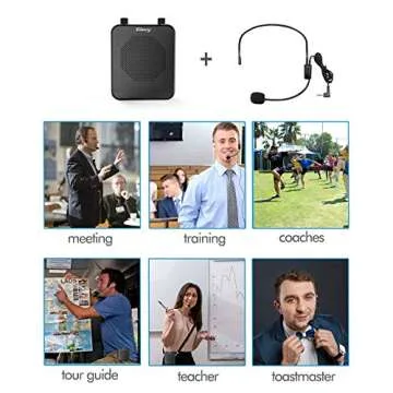 Giecy Portable Voice Amplifier, 30W 2800mAh Bluetooth Rechargeable Personal Voice Amplifier with Microphone Headset, Power Amplifier for Multiple Locations Classroom, Meetings and Outdoors