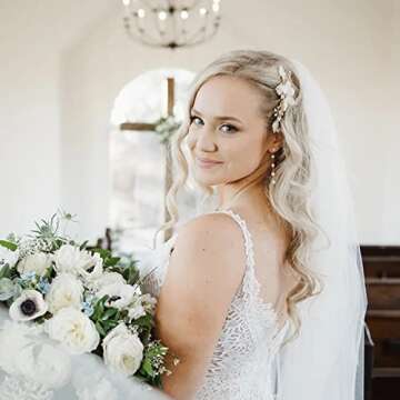 Voaino Long Pearl Earrings for Women 14K Gold Plated Pearl Dangle Earrings Hypoallergenic Elegant We...