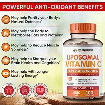 Liposomal Vitamin C Capsules High Absorption 100-Day Supply
