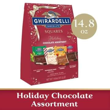 Ghirardelli Chocolate Squares Limited Edition Holiday Assortment | 14.8 oz XL Bag | Dark Chocolate, ...