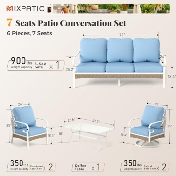 MIXPATIO 6 Piece Patio Furniture Set with Comfort and Style