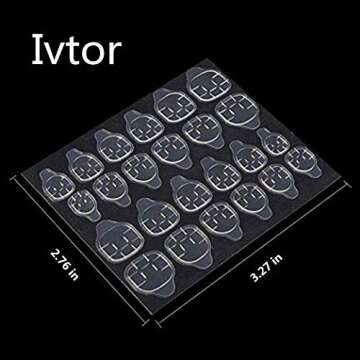 Ivtor 10 Sheets Waterproof Breathable Jelly Double Sided Nail Adhesives,Press on Nails Sticky Tabs Nail Glue Sticker