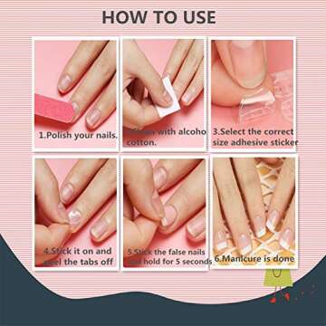 Ivtor 10 Sheets Waterproof Breathable Jelly Double Sided Nail Adhesives,Press on Nails Sticky Tabs Nail Glue Sticker