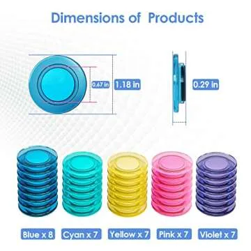 MaxGear Whiteboard Magnets, 36 Pack Strong Refrigerator Magnets for Kitchen, School Supplies for Tea...