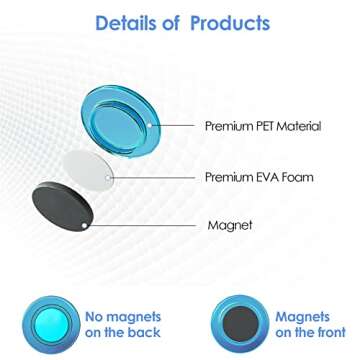 MaxGear Whiteboard Magnets, 36 Pack Strong Refrigerator Magnets for Kitchen, School Supplies for Teachers, 3 cm Round Colored Magnetic Pieces for Classroom, Refrigerator, Office, Home (5 Colors)