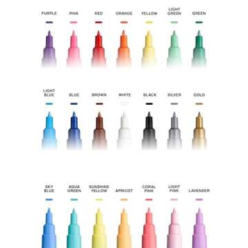 21 Posca Paint Markers,1M Extra Fine Posca Markers with Replaceable Tips,Posca Marker Set of Acrylic...