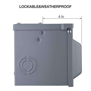 Miady 30 Amp 125 Volt RV Power Outlet Box, Enclosed Lockable Weatherproof Outdoor Electrical NEMA TT-30R Receptacle Panel, For RV Camper Travel Trailer Motorhome Electric Car Generator