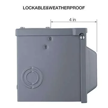 Miady 30 Amp 125 Volt RV Power Outlet Box, Enclosed Lockable Weatherproof Outdoor Electrical NEMA TT-30R Receptacle Panel, For RV Camper Travel Trailer Motorhome Electric Car Generator