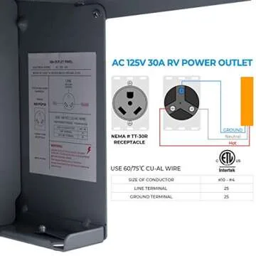 Miady 30 Amp 125 Volt RV Power Outlet Box, Enclosed Lockable Weatherproof Outdoor Electrical NEMA TT-30R Receptacle Panel, For RV Camper Travel Trailer Motorhome Electric Car Generator