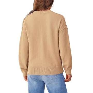 KIRUNDO Women's 2024 Fall Winter Long Sleeve Sweaters Casual Dressy Crewneck Exposed Seam Warm Loose...
