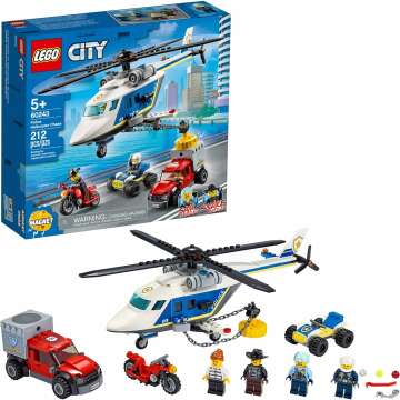 LEGO City Police Helicopter Chase 60243 Playset - 212 Pieces Fun for Kids