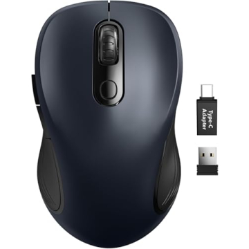 Trueque Wireless Mouse for Laptop, 2.4GHz Ergonomic Computer Mouse with Back & Forward Buttons, 3 Le...