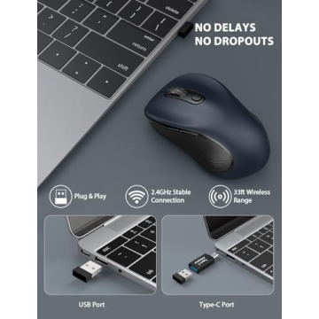 Trueque Wireless Mouse for Laptop - Ergonomic & Multifunctional