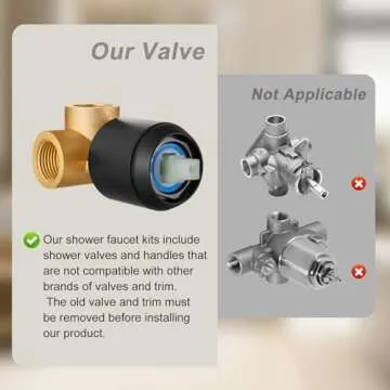 HUCKLE Shower Faucet Set with Shower Head, 10-Inch Black Shower Faucet with Valve, Single-Handle Rainfall Shower Head, Matte Black Shower Head for Bathroom