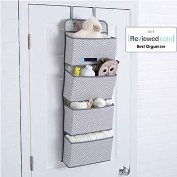 Delta Children 4 Pocket Over The Door Hanging Organizer, Easy Storage/Organization Solution - Versat...