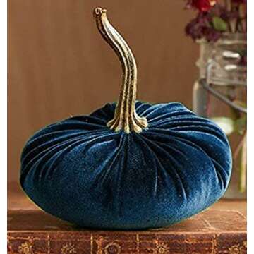 Andees Handmade Velvet Pumpkins Decor,Super Soft Stuffed Pumpkin for Decorating,Large Durable Decor Home Table Farmhouse,Rustic Fall Halloween Thanksgiving Decoration (F/4PC)