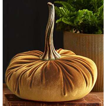 Andees Handmade Velvet Pumpkins Decor,Super Soft Stuffed Pumpkin for Decorating,Large Durable Decor Home Table Farmhouse,Rustic Fall Halloween Thanksgiving Decoration (F/4PC)