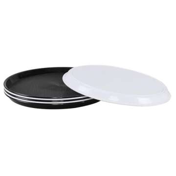 Utiao 6 Packs Plastic Round Serving Trays, Fast Food Serving Tray