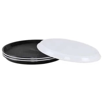 Utiao 6 Packs Plastic Round Serving Trays, Fast Food Serving Tray