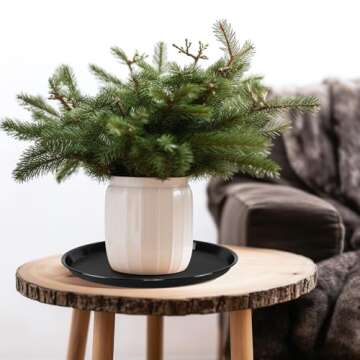 Utiao 6 Packs Plastic Round Serving Trays, Fast Food Serving Tray