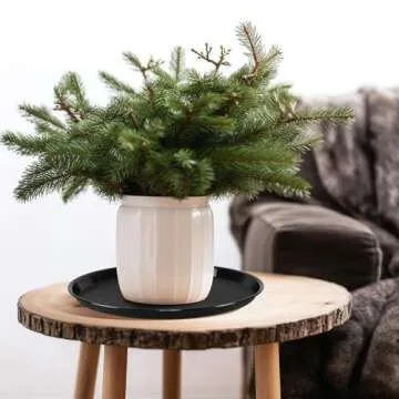 Utiao 6 Packs Plastic Round Serving Trays, Fast Food Serving Tray