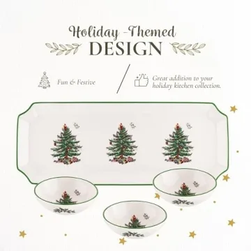Spode Christmas Tree Serveware Set - Holiday Entertaining Essentials