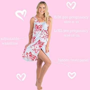 Baby Be Mine Labor and Delivery Gown for Hospital – 3-in-1 Labor/Delivery/Nursing Gown – Materni...