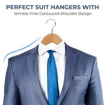Elegant JS HANGER Wooden Hangers - 20 Pack for Your Closet