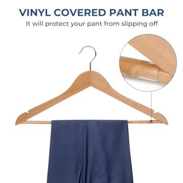 Elegant JS HANGER Wooden Hangers - 20 Pack for Your Closet