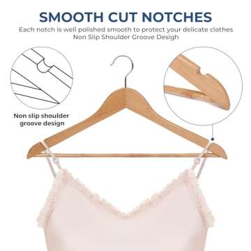 Elegant JS HANGER Wooden Hangers - 20 Pack for Your Closet