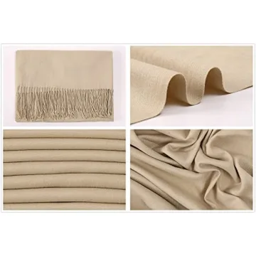 Warm Beige Pashmina Shawl for Women - RIIQIICHY