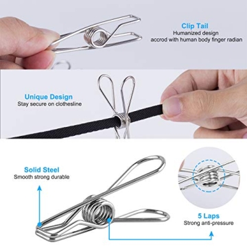 Durable Vodiye Stainless Steel Clothespins 40PCS Multi-Purpose