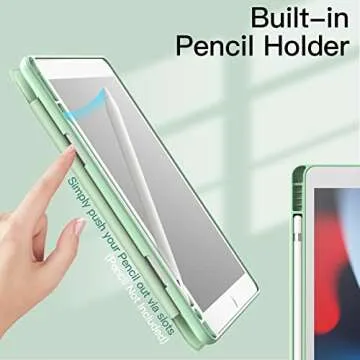 JETech iPad 10.2-Inch Case with Pencil Holder - Matcha Green