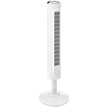 Honeywell HYF023W Comfort Control Tower Fan - Wide Area Cooling with Timer and Electronic Controls