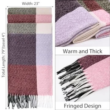 Plaid Shawl Wraps for Women - Winter Fashion