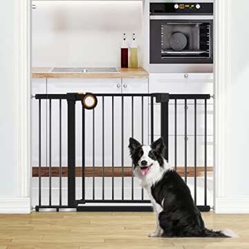 RONBEI Easy Step 29.93-51.5 inches Baby Gate with Door, Easy Install Easy Walk Thru Child Gate Fits ...