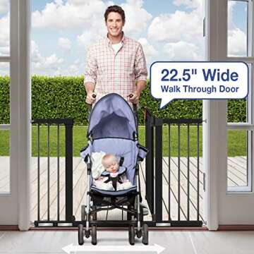 RONBEI Easy Step Baby Gate - Auto-Close Safety Gate