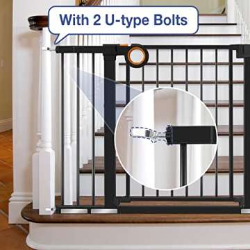 RONBEI Easy Step Baby Gate - Auto-Close Safety Gate