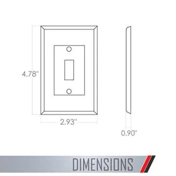 Taymac 5070W Masque 2000 1-Gang Decorator Style Wallplate, Paintable Cover-Up Wall Plate Frame for Toggle Switch, White (1-Pack)
