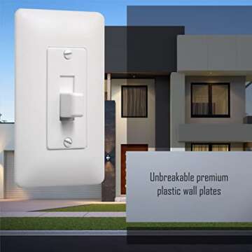 Taymac 5070W Masque 2000 1-Gang Decorator Style Wallplate, Paintable Cover-Up Wall Plate Frame for Toggle Switch, White (1-Pack)