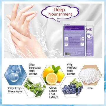 5 Pairs Hands Moisturizing Gloves, Hand Skin Repair Renew Mask Infused Collagen, Vitamins + Natural ...