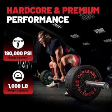 PAPABABE Olympic Bar 7-Foot Solid Chrome Barbell Weights Lifting Power Lifting (2-inch)