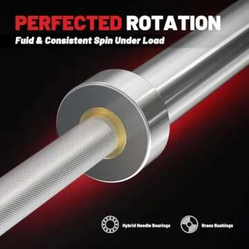 PAPABABE Olympic Bar 7-Foot Solid Chrome Barbell Weights Lifting Power Lifting (2-inch)