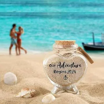 Honeymoon Sand Keepsake Jar, Romantic Honeymoon Gifts for Newlywed Couple, Bride & Groom, Bridal Shower Gifts, Wedding Registry, Engagement, Unique Travel Gift Ideas, Honeymoon Essentials 2024