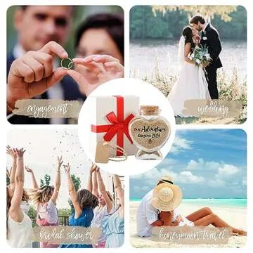Honeymoon Sand Keepsake Jar, Romantic Honeymoon Gifts for Newlywed Couple, Bride & Groom, Bridal Shower Gifts, Wedding Registry, Engagement, Unique Travel Gift Ideas, Honeymoon Essentials 2024