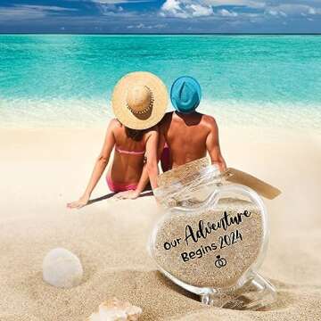 Honeymoon Sand Keepsake Jar, Romantic Honeymoon Gifts for Newlywed Couple, Bride & Groom, Bridal Shower Gifts, Wedding Registry, Engagement, Unique Travel Gift Ideas, Honeymoon Essentials 2024
